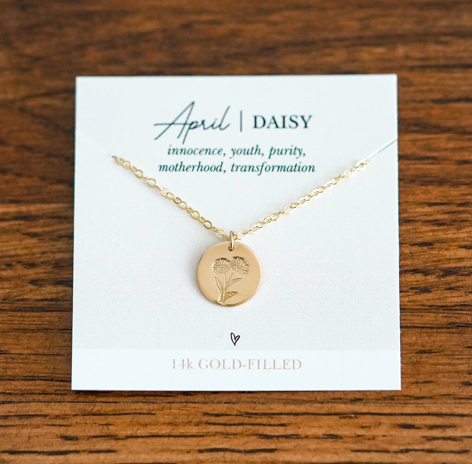 WordsByHeartCo Birth Flower collana dischi argento 925 fiore mese