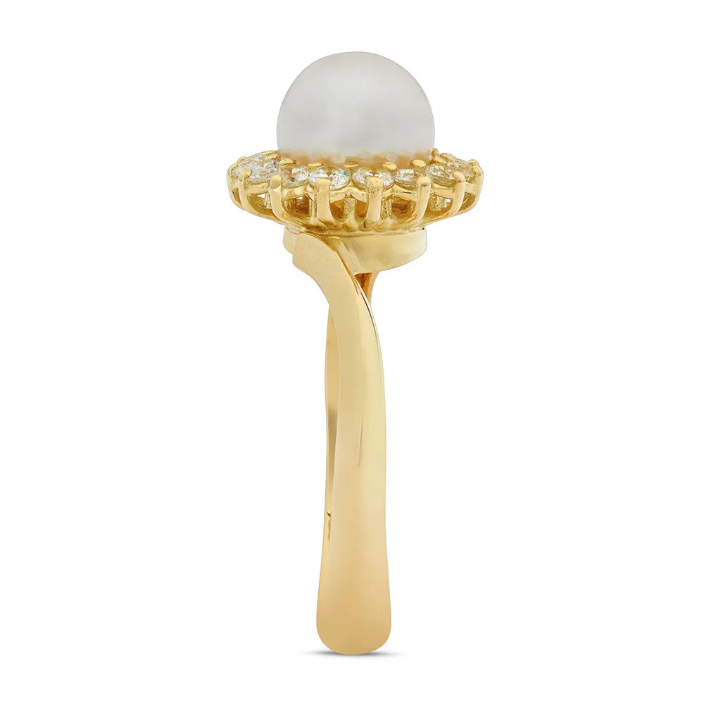 Sinico Perle anello oro giallo perla zirconia 13