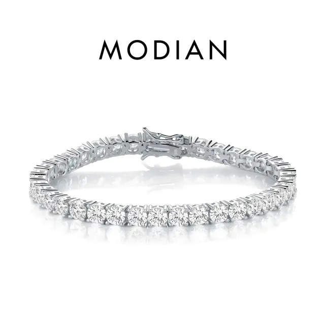 MODIAN Moissanite Tennis bracciale argento 4 mm 18 cm