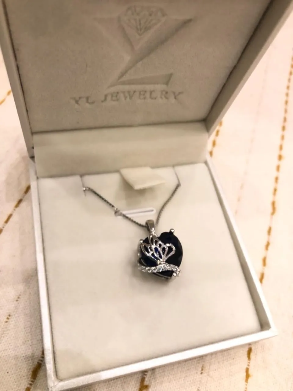 YL Farfalla Cuore collana argento 925 rubino luglio