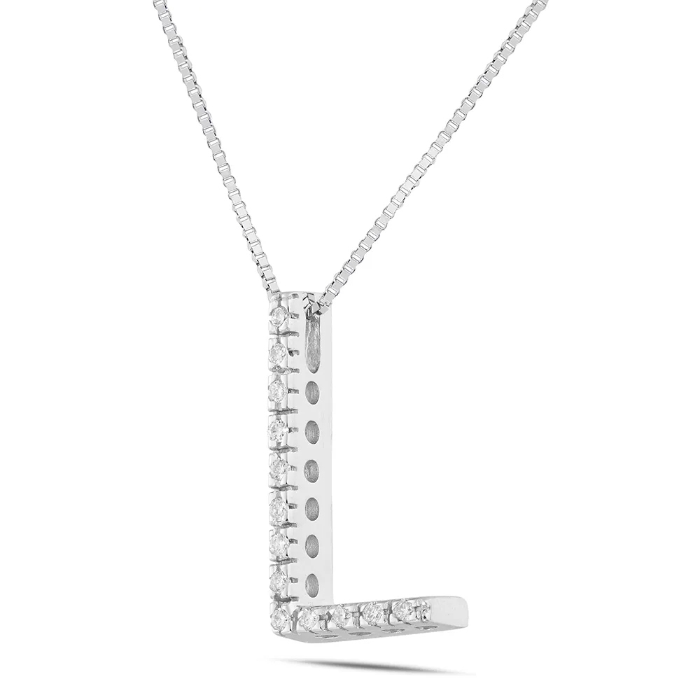 Sinico Letters Lettera Grande L Collana oro bianco 42 cm