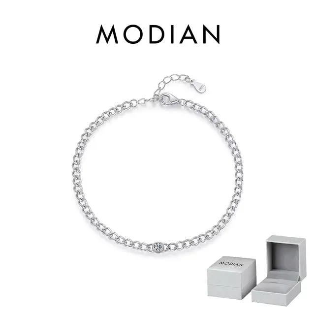 MODIAN Link bracciale moissanite argento 925 maglia tennis
