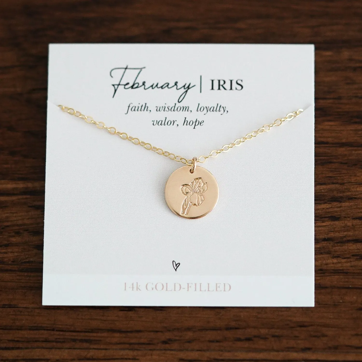 WordsByHeartCo Birth Flower collana dischi argento 925 fiore mese