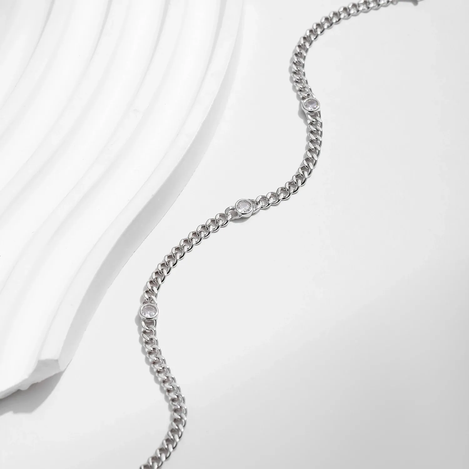 MODIAN Twisted bracciale argento 925 moissanite 3 pietre