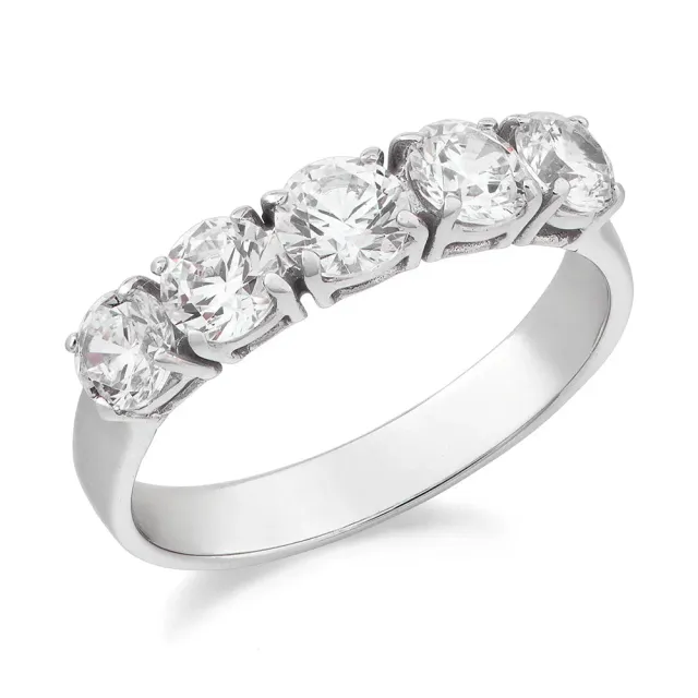 Sinico Riviere Classica 5 Pietre anello oro bianco 18kt