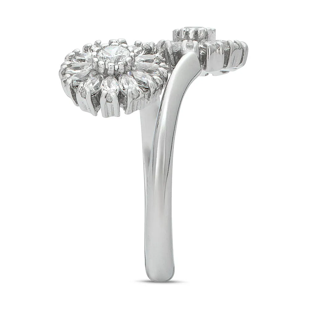 SINICO Classic fiore anello oro bianco 18Kt misura 14