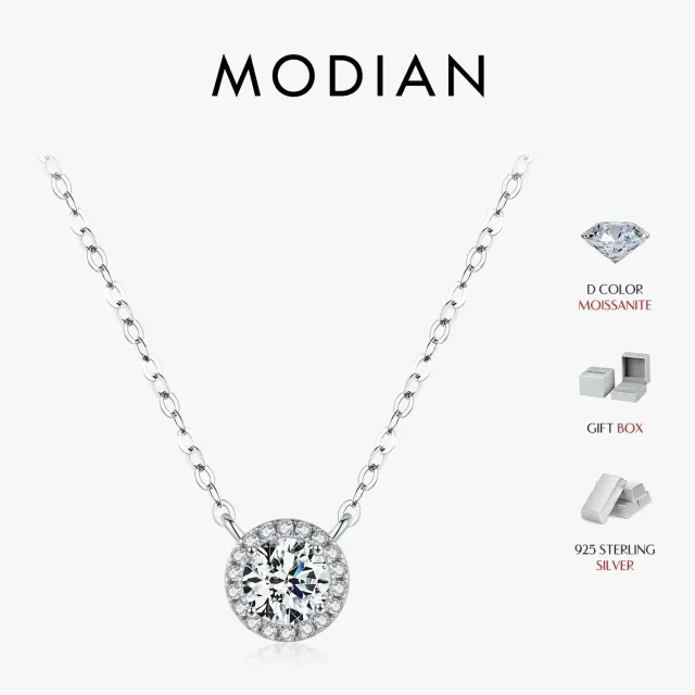 MODIAN 0,8 ct collana pendente moissanite argento 925