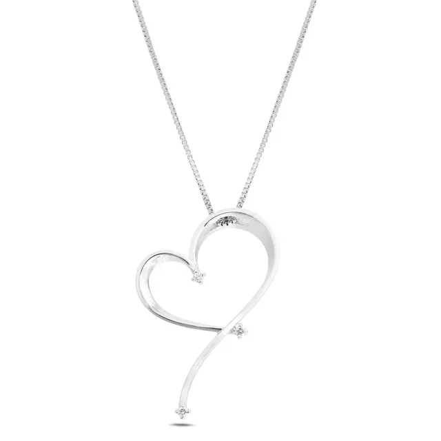 Sinico Batticuore Cuore collana oro bianco diamanti