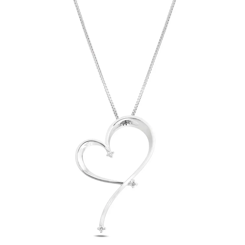 Sinico Batticuore Cuore collana oro bianco diamanti