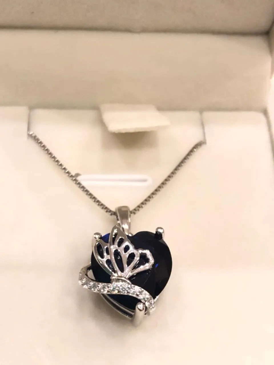 YL Farfalla Cuore collana argento 925 rubino luglio