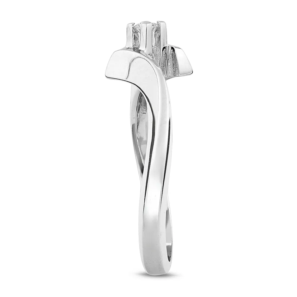 Sinico Promesse anello contrarié oro bianco 0,05 ct