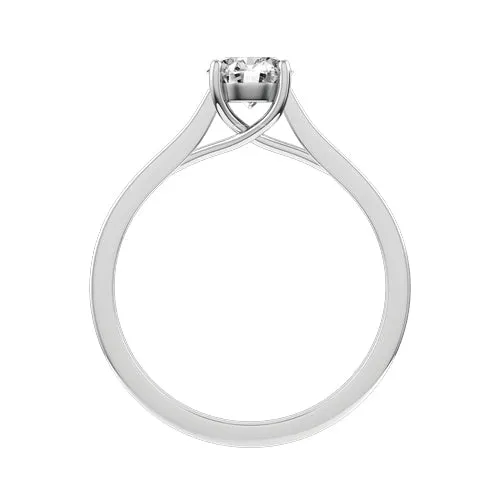 SINICO Round Natural Diamond anello fidanzamento oro bianco 0,50ct
