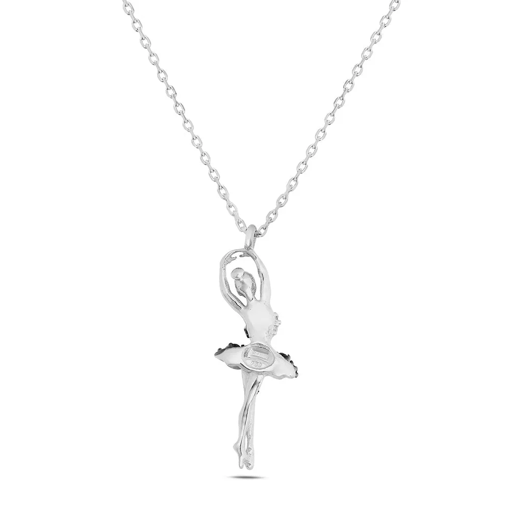 Sinico Dance ballerina piccola collana oro bianco zirconia