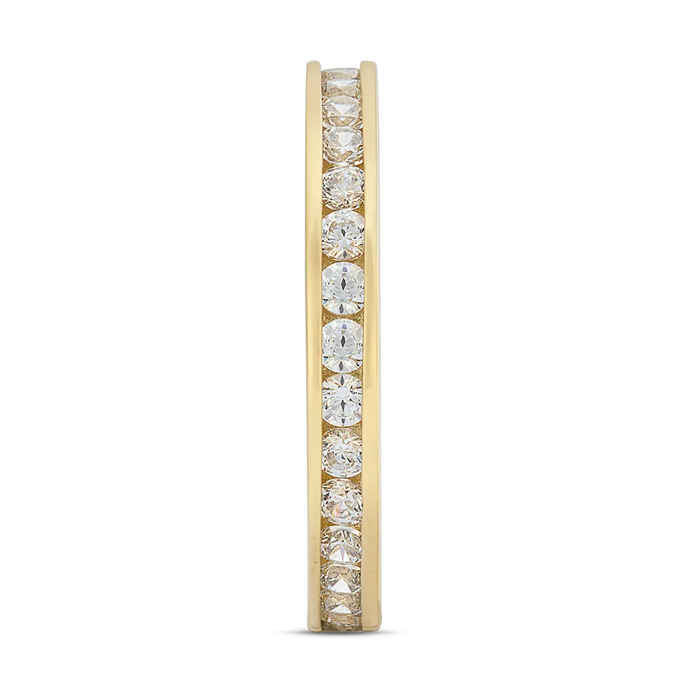 Sinico Eternity Binario anello oro giallo zirconi bianchi