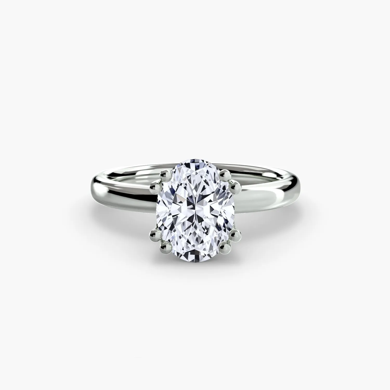 Sinico Solitaire 5 anello solitario oro bianco 14Kt tondo