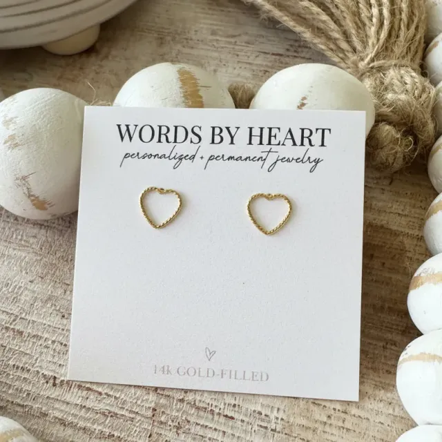 WordsByHeartCo Sparkle Heart orecchini argento 925 cuore