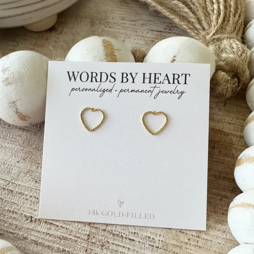 WordsByHeartCo Sparkle Heart orecchini argento 925 cuore