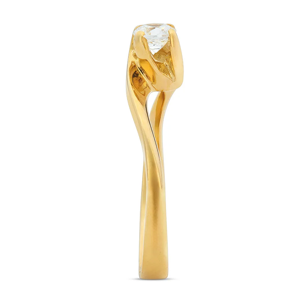 Sinico Valentine 4 punte anello solitario oro giallo 18kt