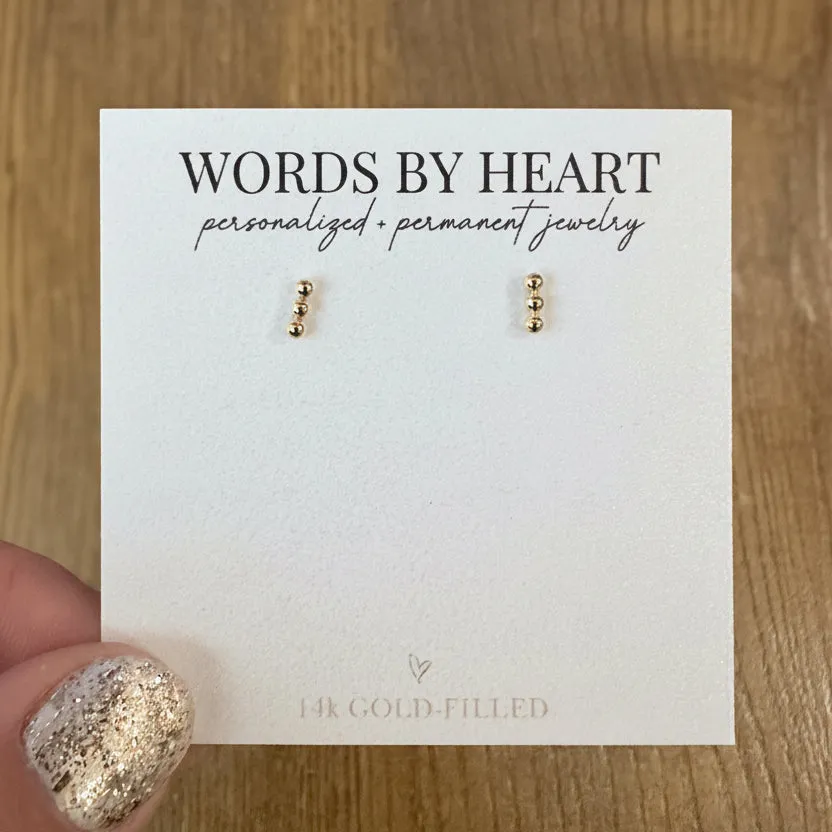 WordsByHeartCo Tri-Dot orecchini borchie argento 925 3 punti