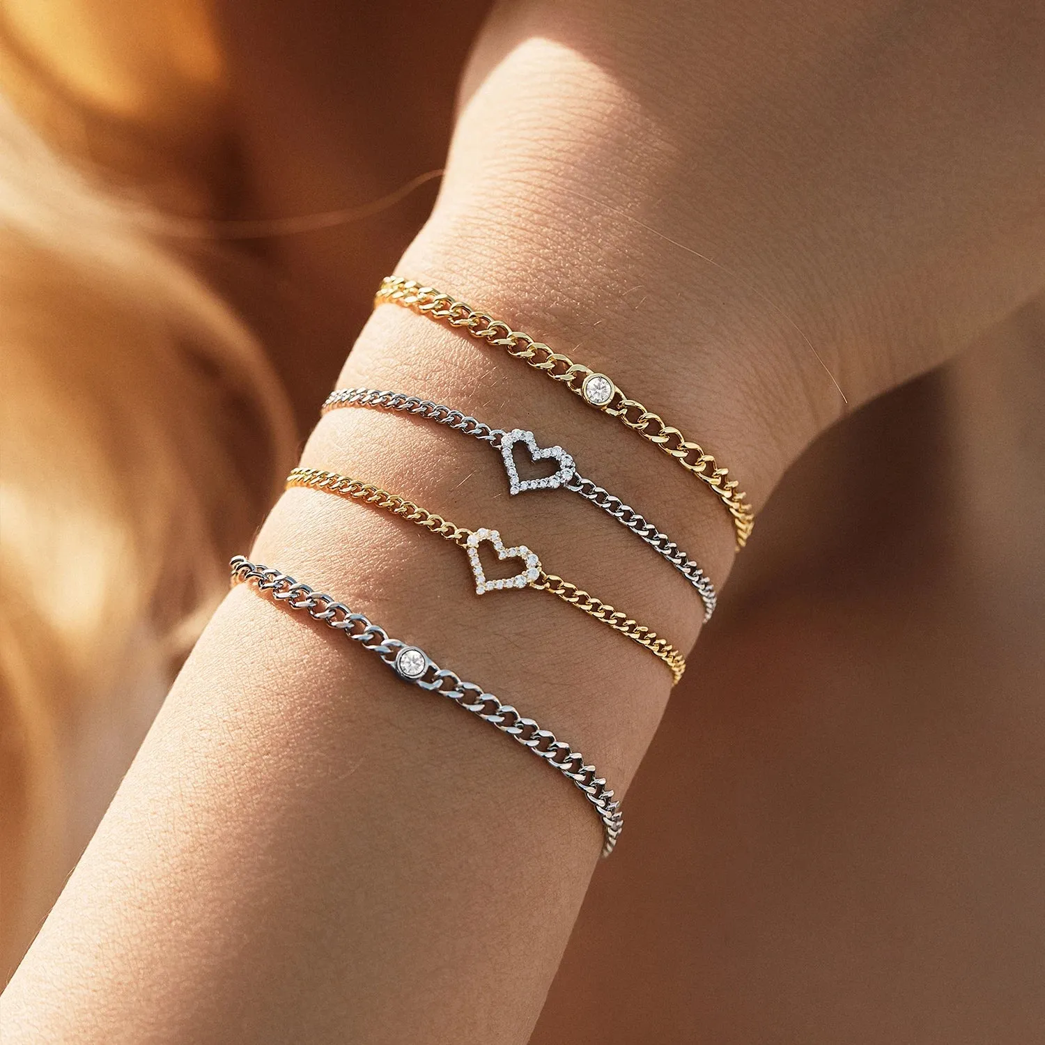 MODIAN Heart bracciale cuore moissanite argento 925