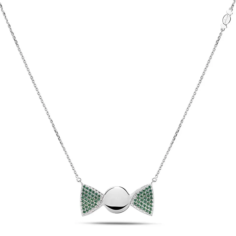 SINICO Chicca Cocoa Easy Green collana argento zirconia verdi