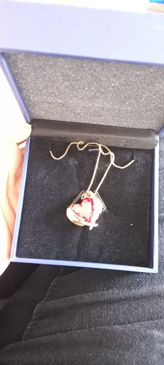 CDE Cuore completo collana e orecchini oro rosa cristalli