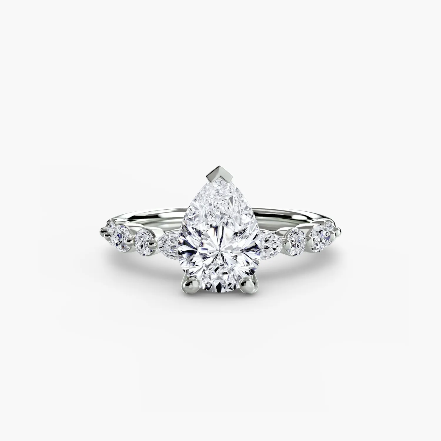 Sinico Eternity Pavé 2 anello solitario oro bianco