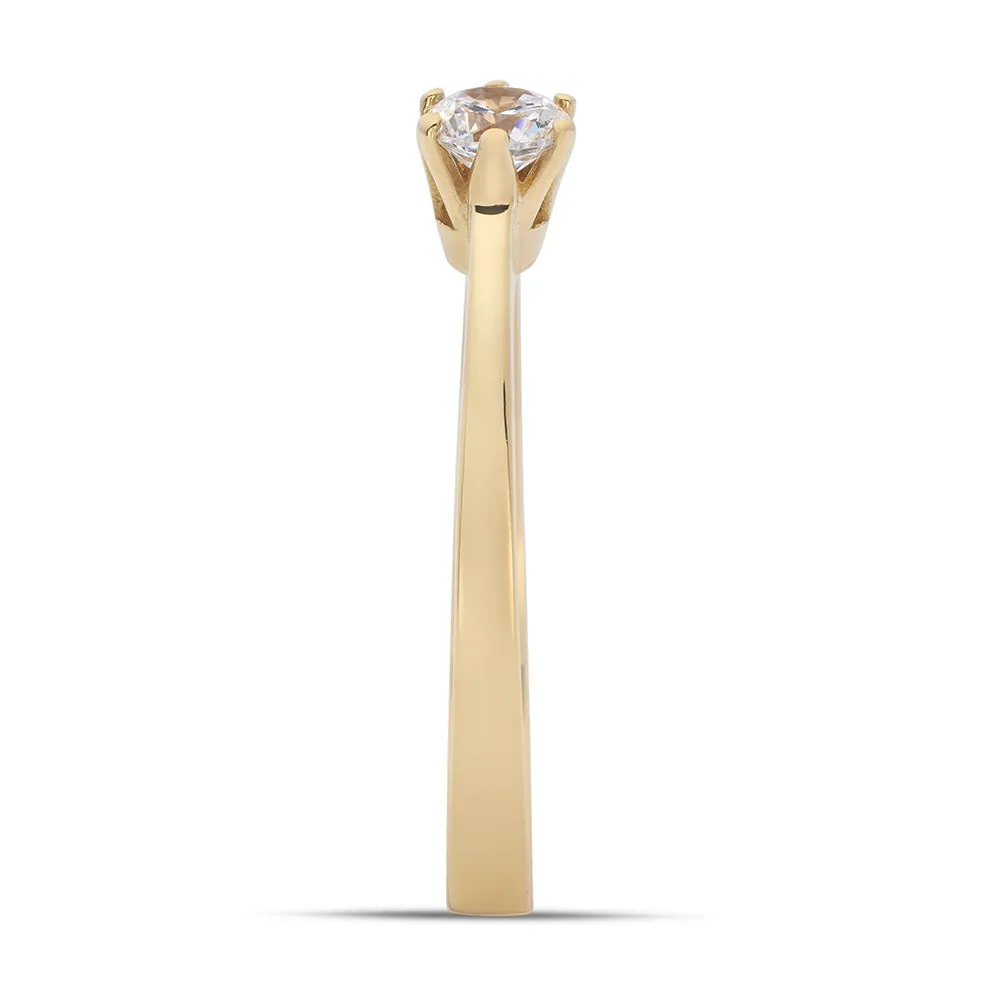 Sinico Solitario Classico 6 Punte Anello oro giallo zirconia