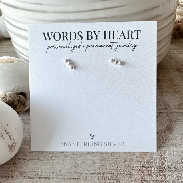 WordsByHeartCo Tri-Dot orecchini borchie argento 925 3 punti