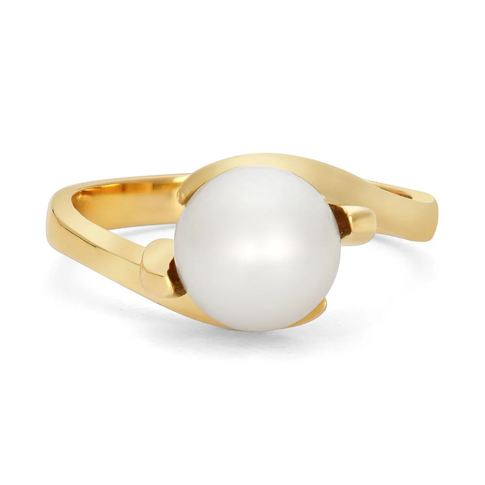Sinico Perle anello oro giallo perla bianca misura 13