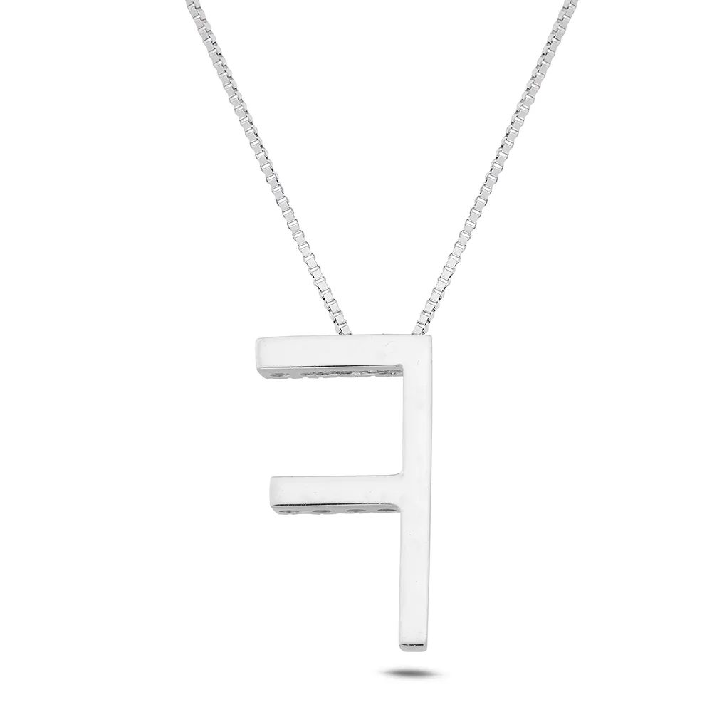 Sinico Letters collana lettera F oro bianco diamanti 40cm