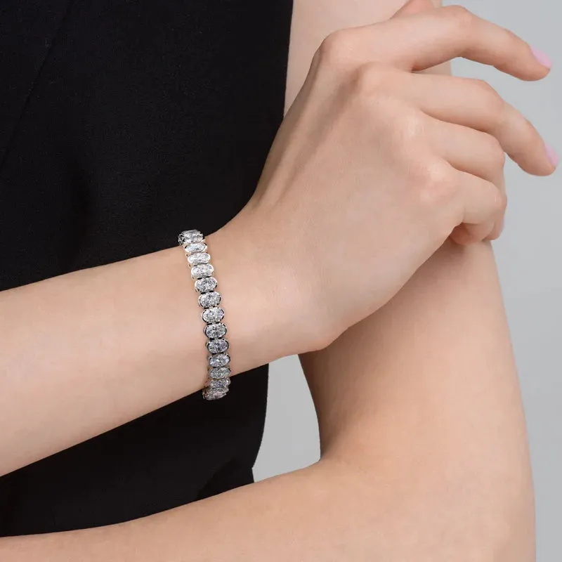 MODIAN Oval Tennis bracciale moissanite argento 925