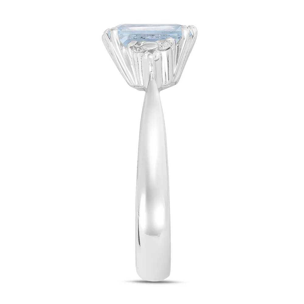 Sinico Idilio Classic anello oro bianco acquamarina misura 13