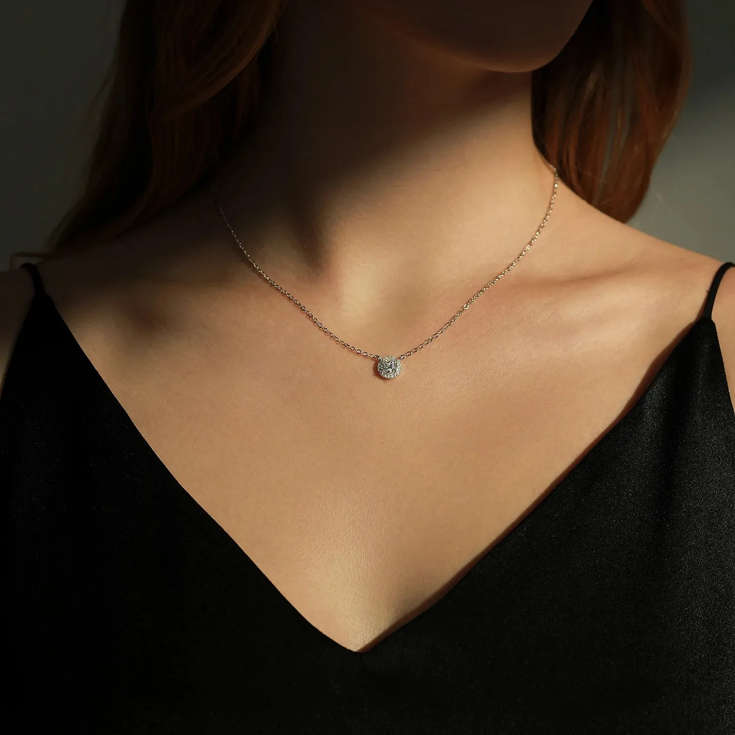 MODIAN 0,8 ct collana pendente moissanite argento 925