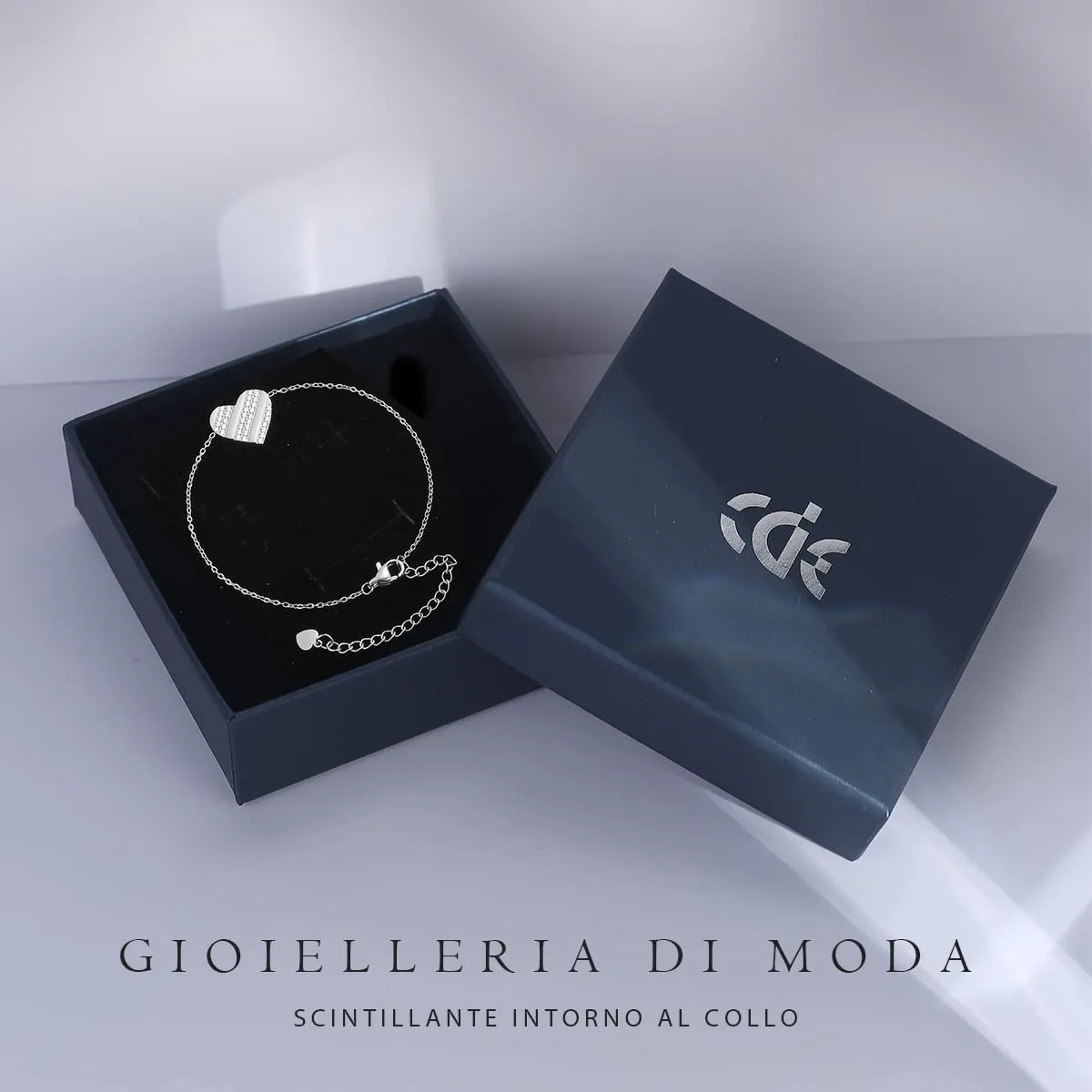 CDE Cuore bracciale cuore zirconia regolabile donna