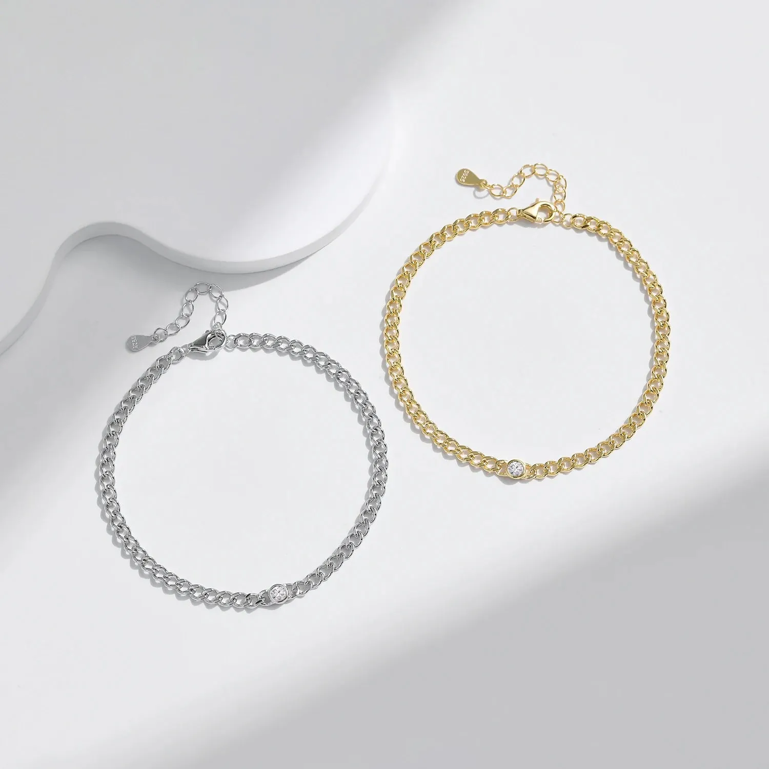 MODIAN Link bracciale moissanite argento 925 maglia tennis