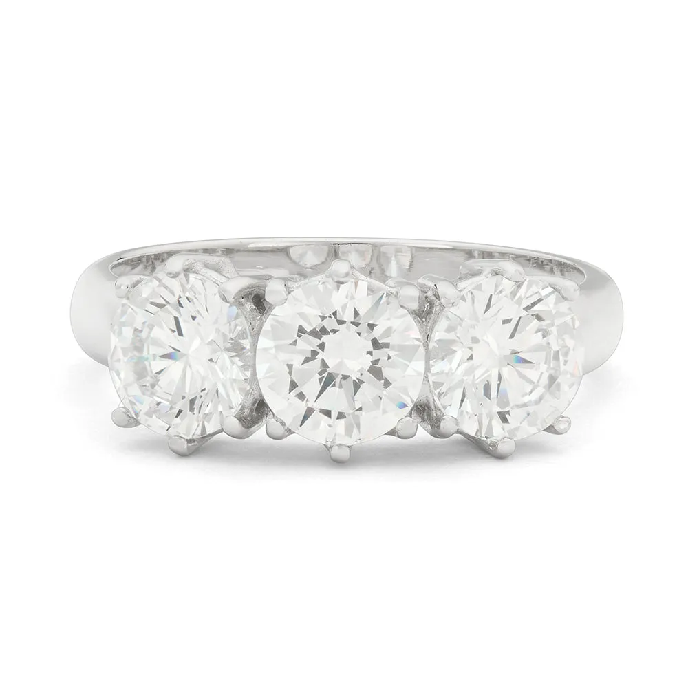 Sinico Trilogy anello oro bianco zirconia misura 14