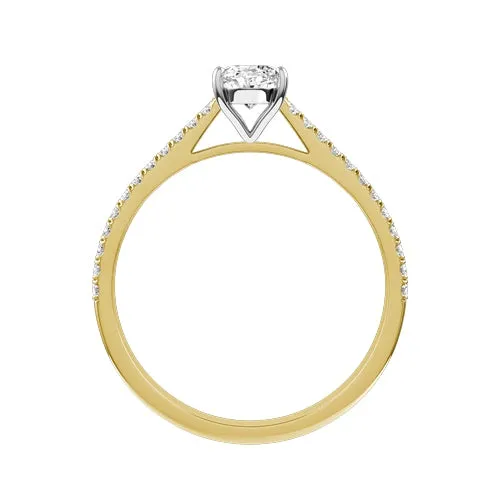 Sinico Promesse anello ovale bicolore 1,00 ct misura 17