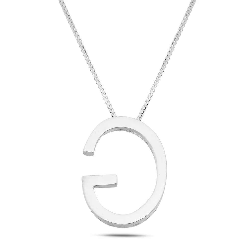 Sinico Letters G grande collana oro bianco diamanti