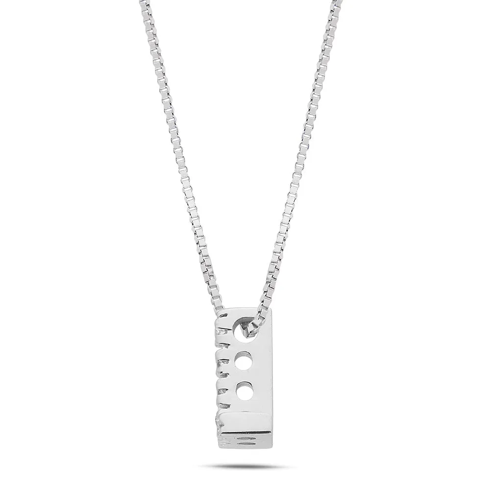Sinico Letters Collana Lettera L Piccola Oro Diamanti 0,04 ct 42 cm