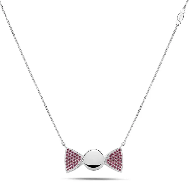 Sinico Chicca Cocoa Easy Red collana argento zirconi rossi