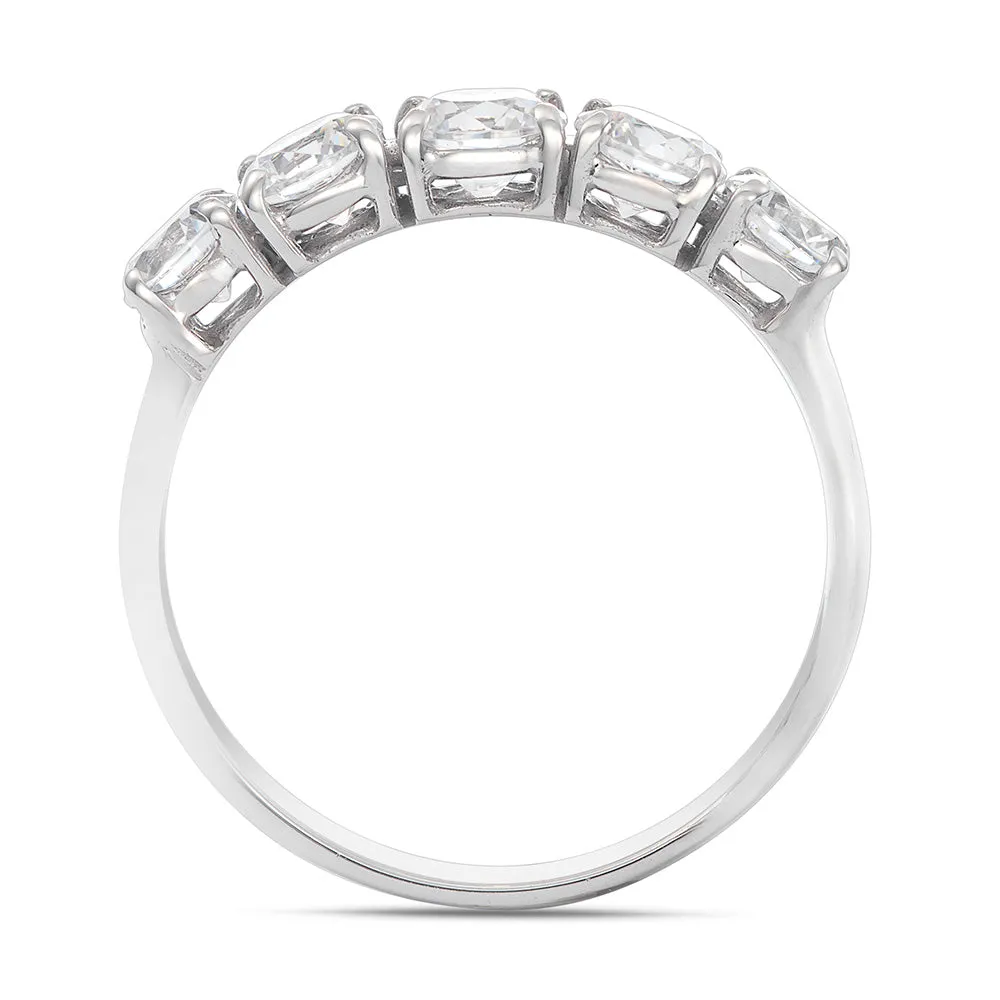 Sinico Riviere Classica 5 Pietre anello oro bianco 18kt