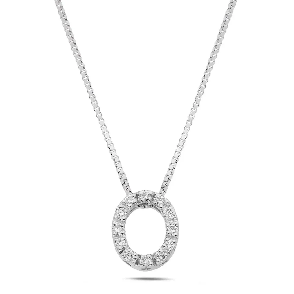 Sinico Letters O collana oro bianco diamanti 42 cm