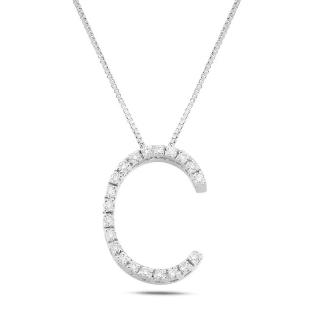 Sinico Letters collana lettera C oro diamanti