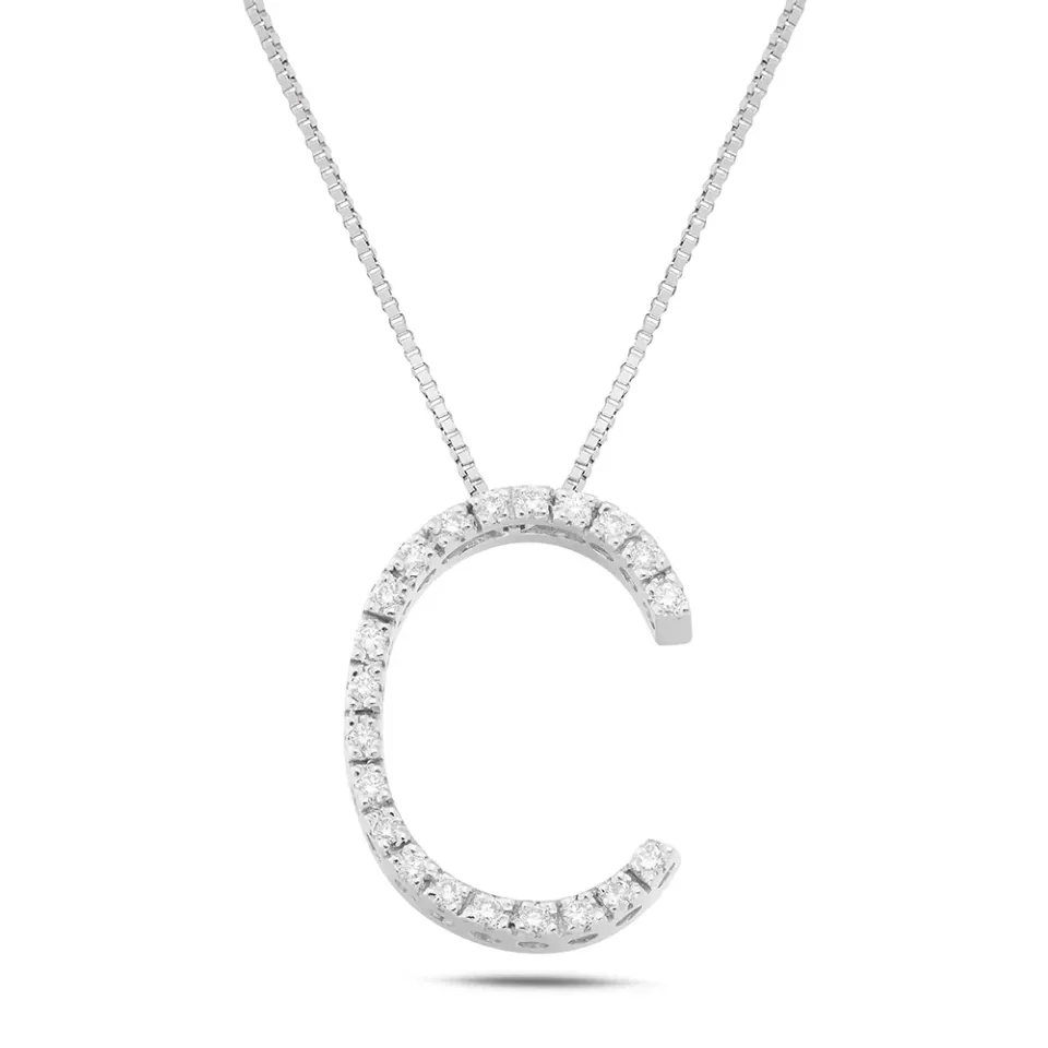 Sinico Letters collana lettera C oro diamanti