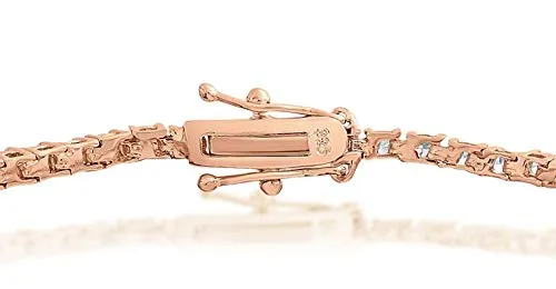 KEZEF Tennis bracciale argento zirconia rosa 2 mm