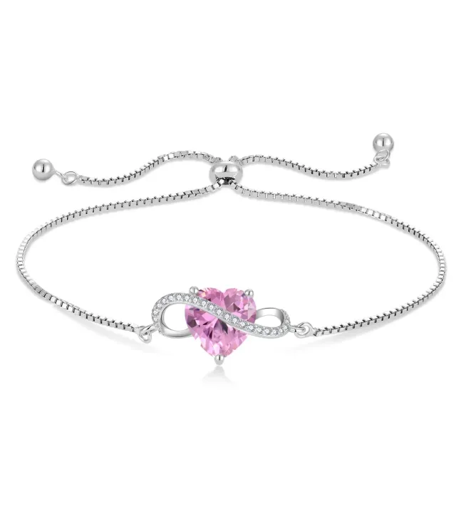 YL Bracciale Cuore Infinito Argento 925 Tormalina