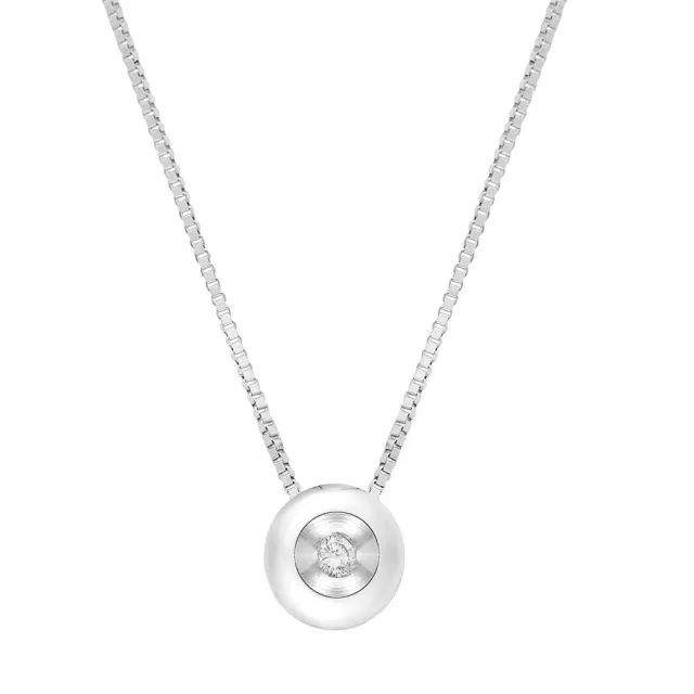 Sinico Donut Punto Luce Collana Oro Bianco 42 cm Diamante
