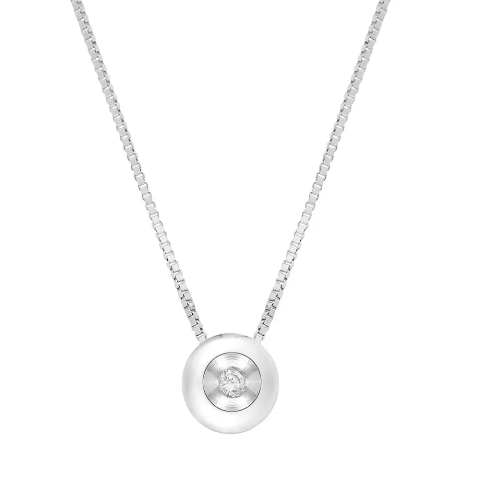 Sinico Donut Punto Luce Collana Oro Bianco 42 cm Diamante