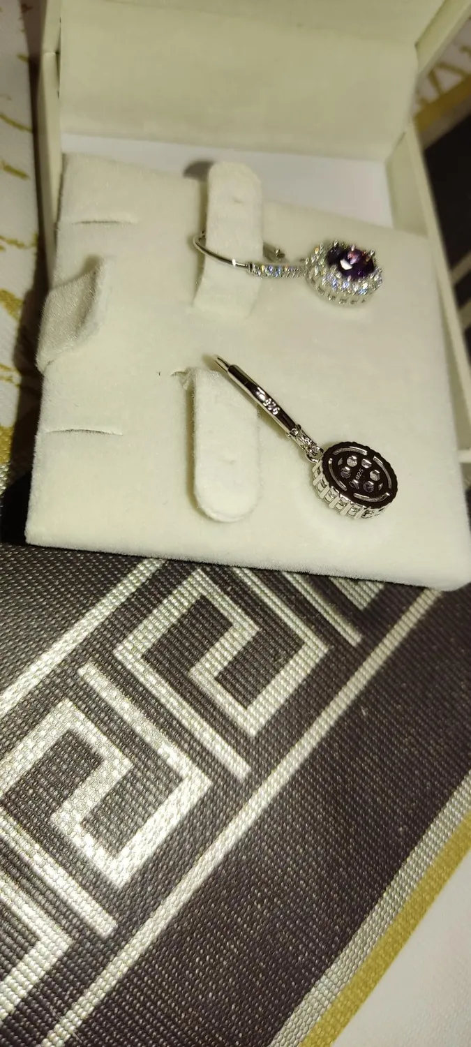 YL Ovale orecchini argento 925 zirconia cubica aprile